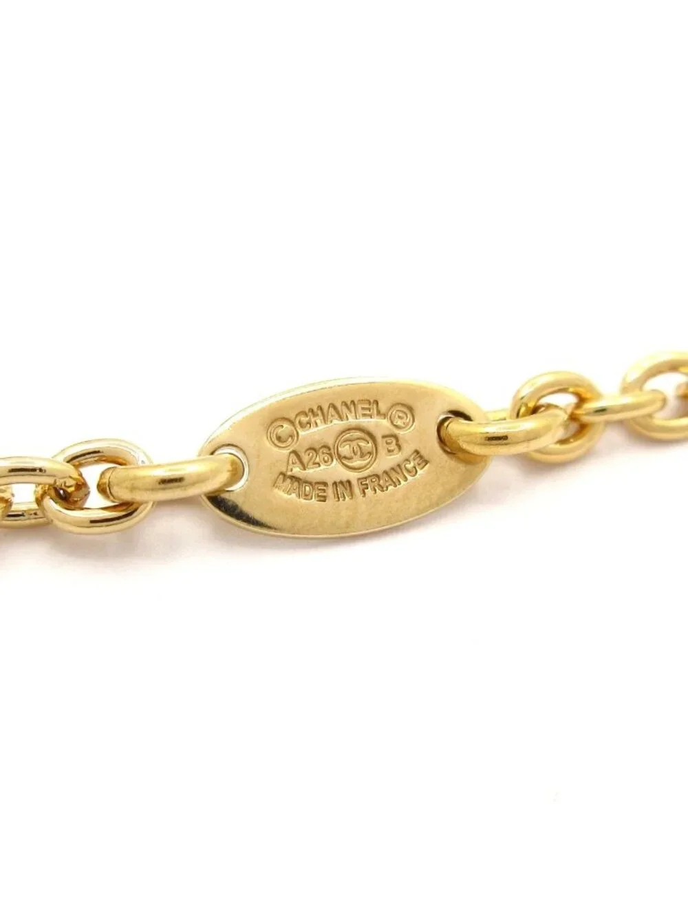 Chanel Necklace CC Logo Gold Black White